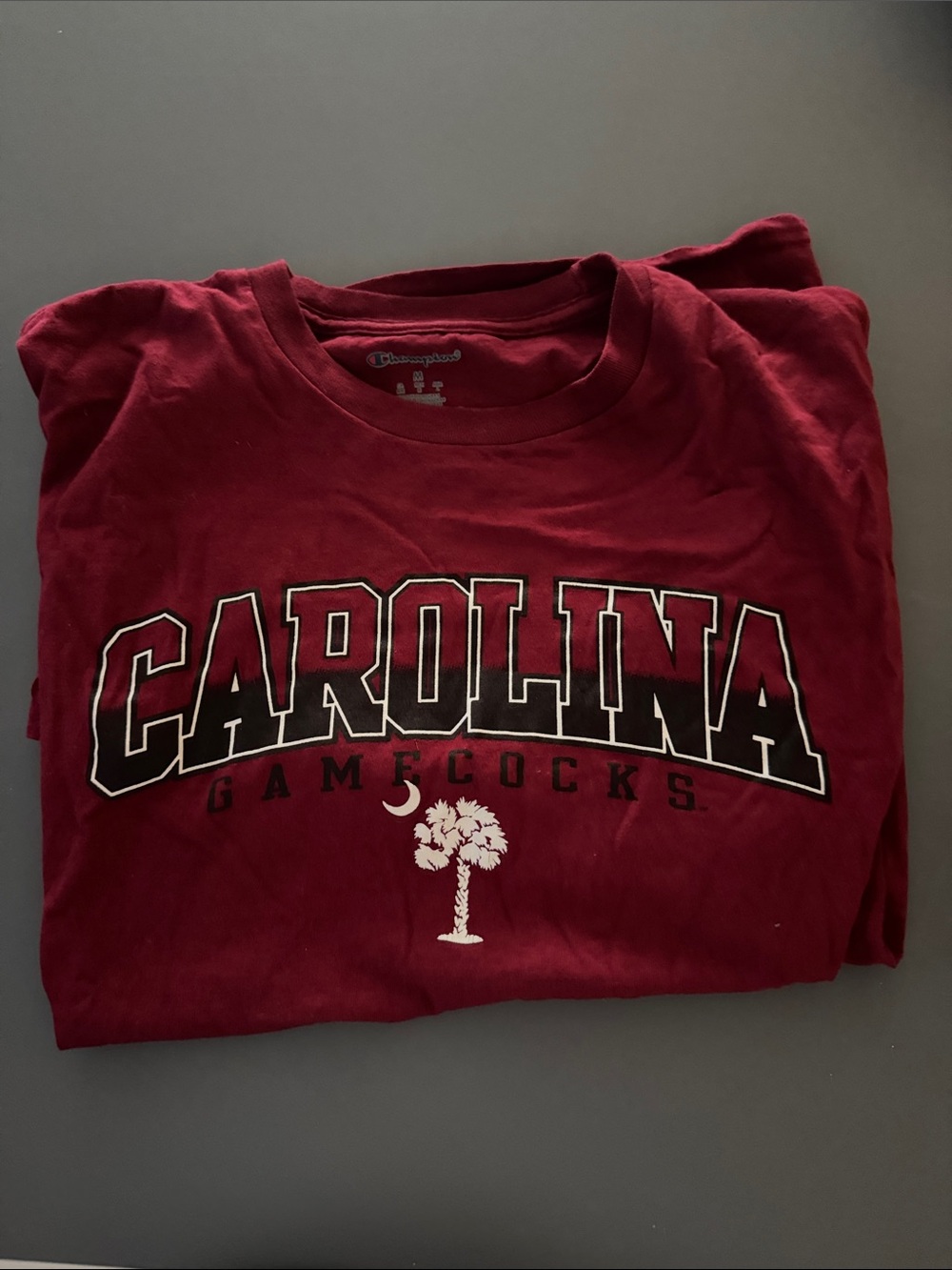 Champion Garnet Carolina Gamecocks Tee with White Palmetto Graphic